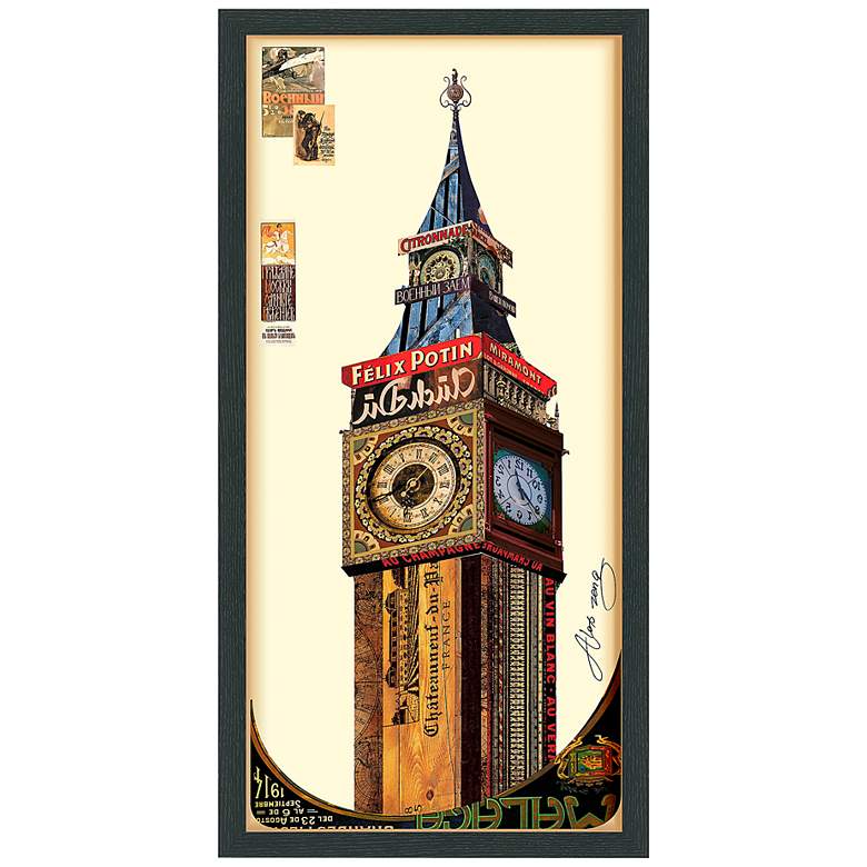 Image 2 Big Ben 33" High Dimensional Collage Framed Wall Art