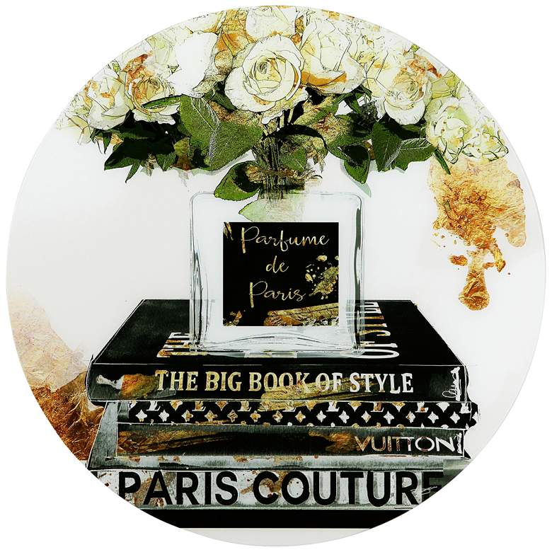 Image 1 Big Book of Style 40" Round Reverse Printed Glass Wall Art