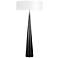 Big Floor Cone Glossy Black Floor Lamp with Paper Shade