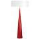 Big Floor Cone Glossy Red Floor Lamp with Paper Shade
