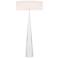 Big Floor Cone Glossy White Floor Lamp with Linen Shade