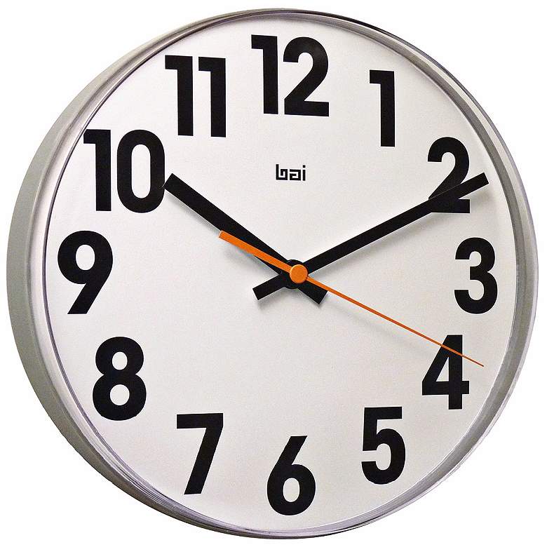Image 1 Big No White 11 inch Wide Lucite Wall Clock