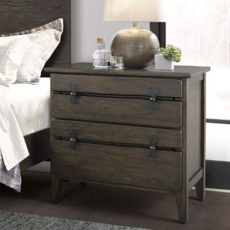 Image 1 Big Sur 32 inch Wide Walnut 2-Drawer Accent Chest