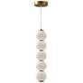 2_Bijou 4 1/2" Wide Aged Gold and White Glass LED Mini Pendant