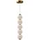 Bijou 4 1/2" Wide Aged Gold and White Glass LED Mini Pendant