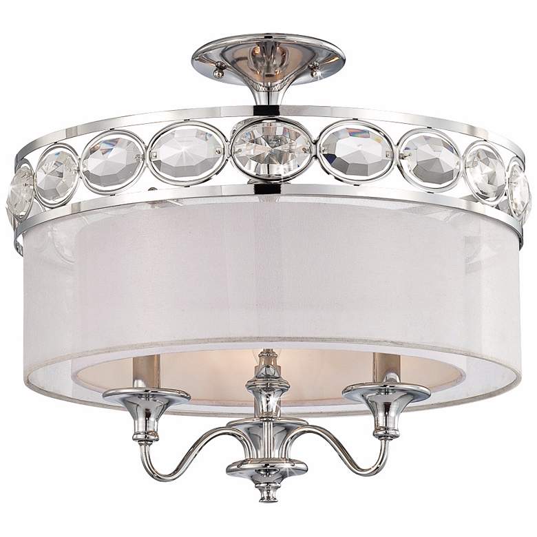 Image 1 Bijou Collection 18 1/2 inch Wide Chrome Ceiling Light