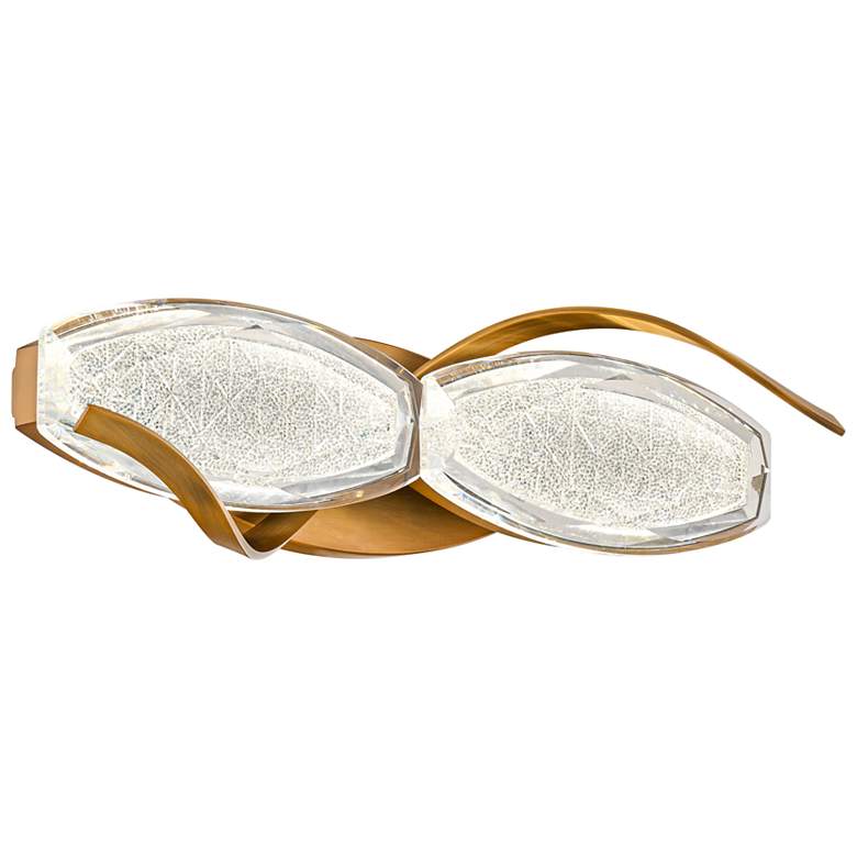 Image 1 Bijoux 5"H x 19.13"W 2-Light Crystal Bath Bar in Aged Brass