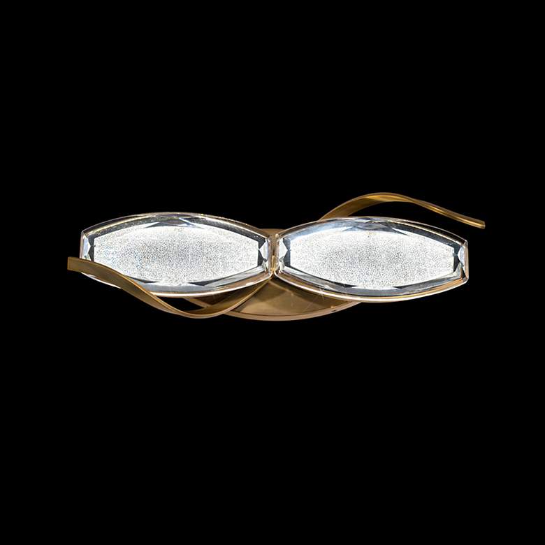 Image 2 Bijoux 5"H x 19.13"W 2-Light Crystal Bath Bar in Aged Brass more views