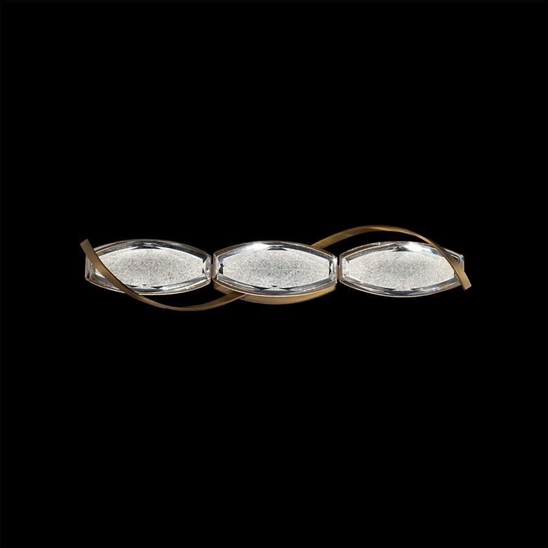 Image 2 Bijoux 5"H x 27.38"W 3-Light Crystal Bath Bar in Aged Brass more views