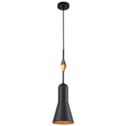 Bijoux Black Pendant with Geometric Figure