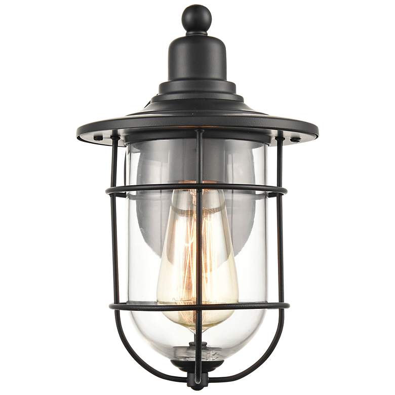 Image 1 Billups 11" High Powder-Coated Black Outdoor Wall Light