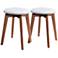 Billy Light Gray Fabric and Walnut Accent Chairs Set of 2