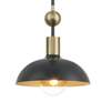 2_Biloxi 10 3/4" Wide Coal and Antique Brass Mini Pendant more views