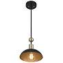 4_Biloxi 10 3/4" Wide Coal and Antique Brass Mini Pendant more views