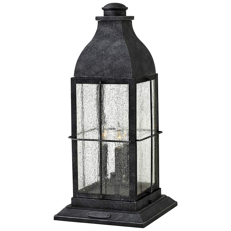 Image 2 Bingham 21 1/4"H Graystone 3-Light LED Outdoor Pier Light more views