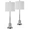 Bingham Chrome and Marble Modern Table Lamps Set of 2