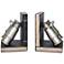 Binocular Silver and Brown Bookends Set