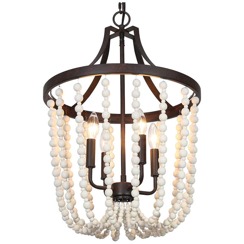 Image 1 Binturong 15 1/2" Wide Aged Iron 4-Light Chandelier