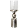 Binx Candle Stand Small Nickle Plated Metal Base Clear Glass