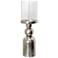 Binx Candle Stand Small Nickle Plated Metal Base Clear Glass