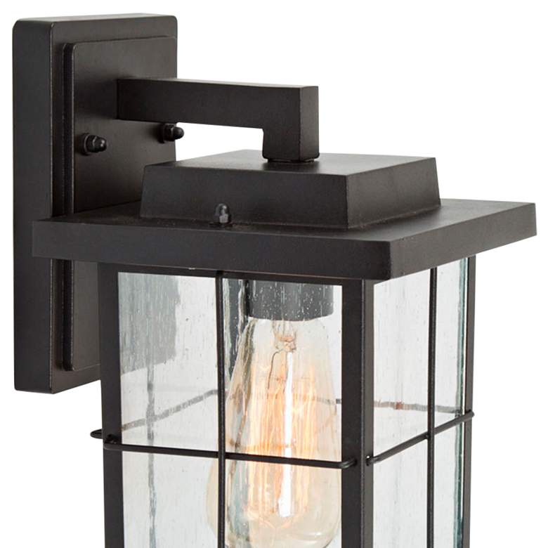 Image 2 Bioeasdera 11"H Textured Black Outdoor Wall Lights Set of 2 more views