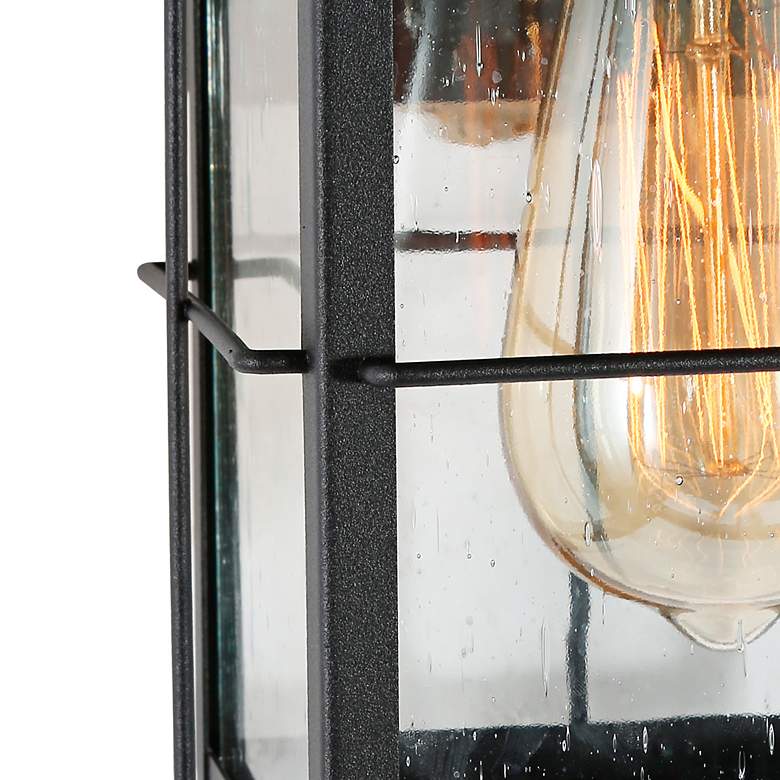 Image 3 Bioeasdera 11"H Textured Black Outdoor Wall Lights Set of 2 more views