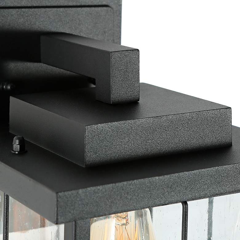 Image 4 Bioeasdera 11"H Textured Black Outdoor Wall Lights Set of 2 more views
