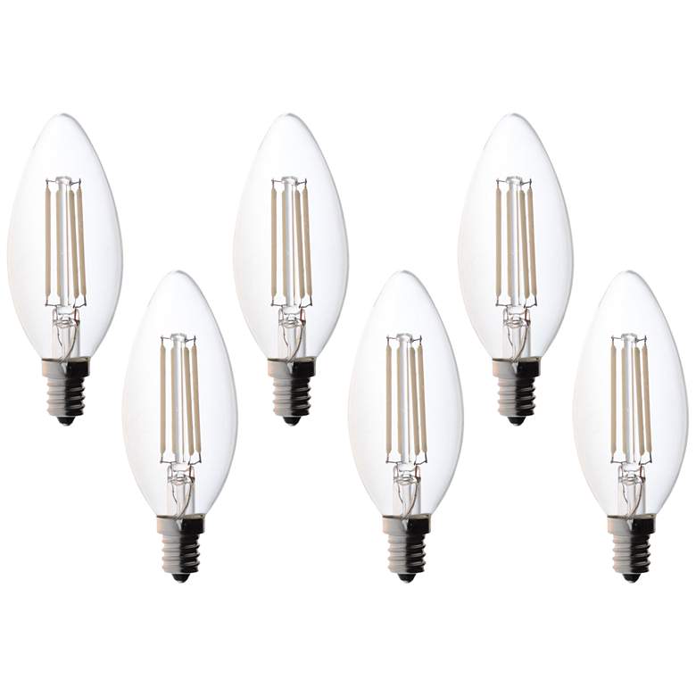 Image 1 Bioluz 4.5 Watt LED Filament E12 Candelabra Bulb Pack of 6