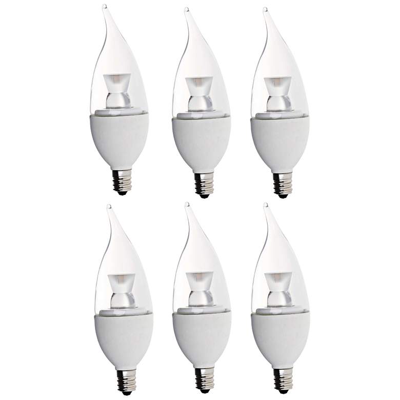 Image 1 Bioluz Clear 5 Watt Dimmable LED Candelabra Bulb Pack of 6