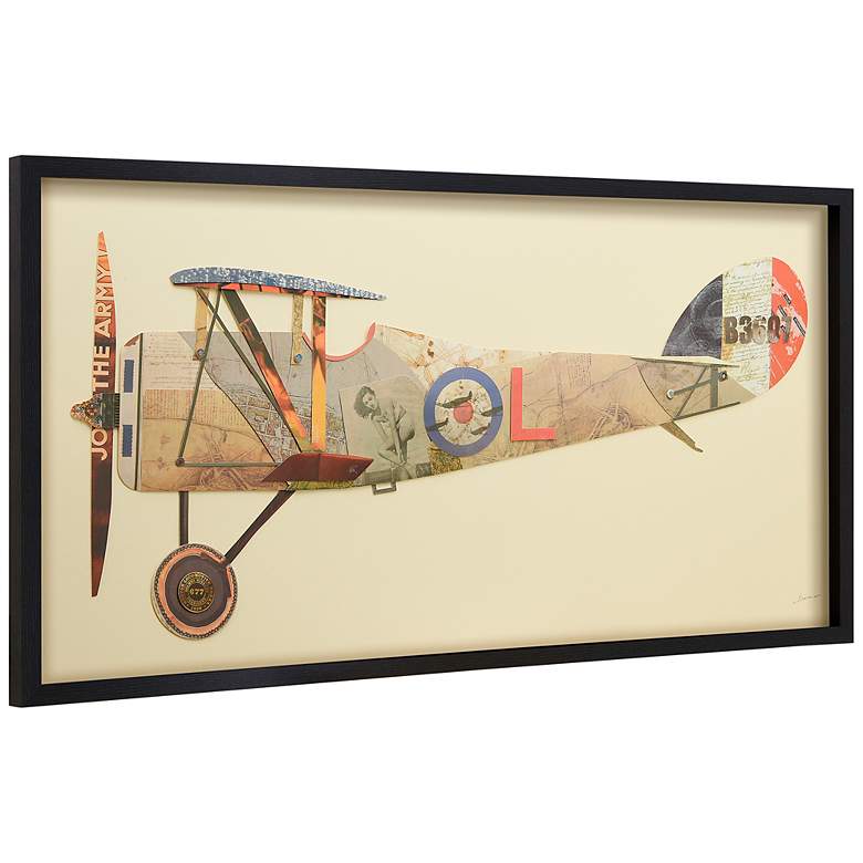 Image 4 Biplane #1 48" Wide Dimensional Collage Framed Wall Art more views