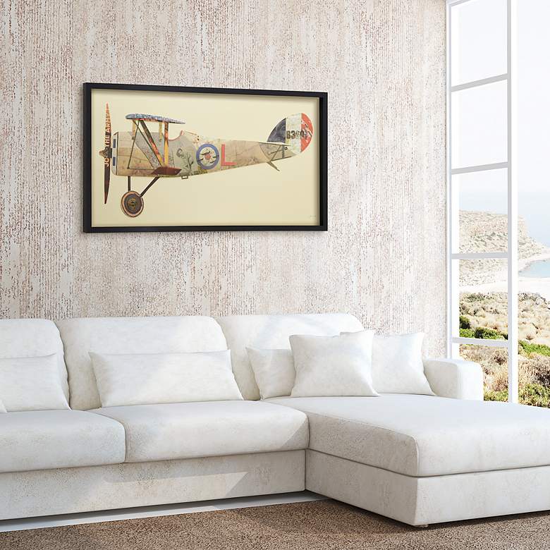 Image 5 Biplane #1 48" Wide Dimensional Collage Framed Wall Art more views