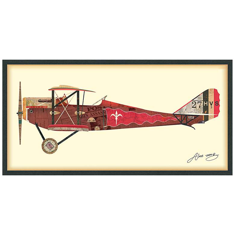 Image 2 Biplane #2 48" Wide Dimensional Collage Framed Wall Art