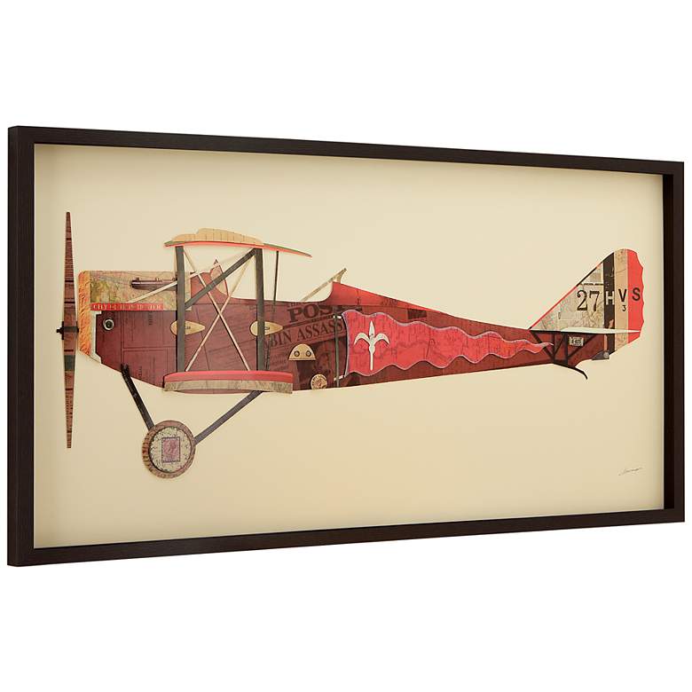 Image 4 Biplane #2 48" Wide Dimensional Collage Framed Wall Art more views