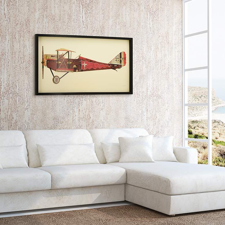 Image 5 Biplane #2 48" Wide Dimensional Collage Framed Wall Art more views