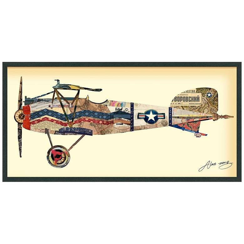Image 1 Biplane #3 48" Wide Dimensional Collage Framed Wall Art