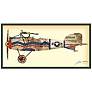 Biplane #3 48" Wide Dimensional Collage Framed Wall Art