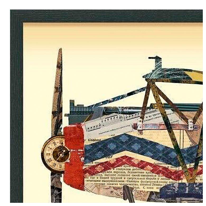 Image 2 Biplane #3 48" Wide Dimensional Collage Framed Wall Art more views