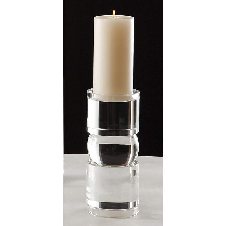 Image 1 Bipolar 9 inch High Polished Crystal Pillar Candle Holder