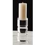 Bipolar 9" High Polished Crystal Pillar Candle Holder