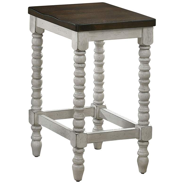 Image 4 Birch 24" Antique White Walnut Wood Counter Stools Set of 2 more views