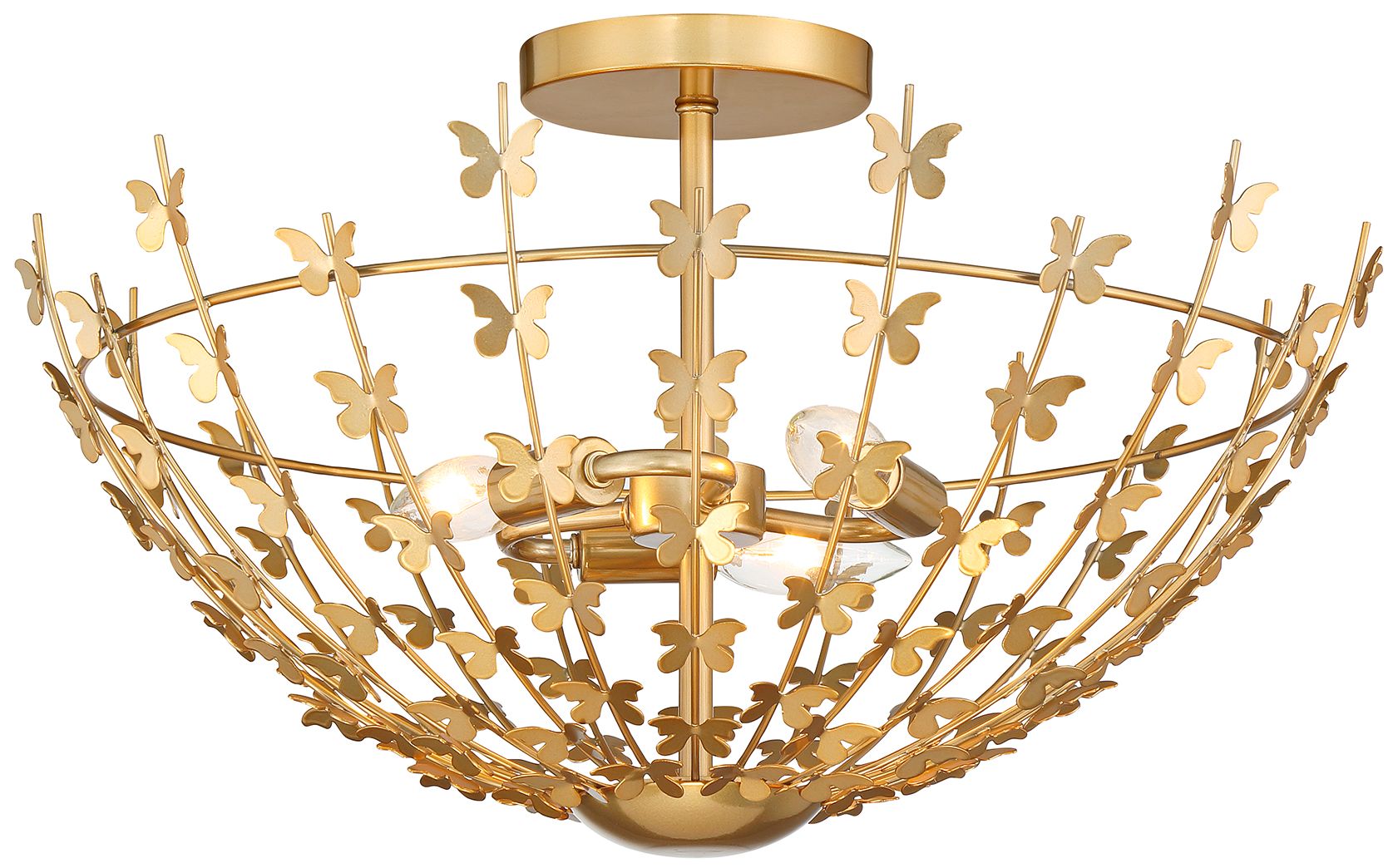 Image 4 Birch 3-Light Ceiling Light in Burnished Brass more views