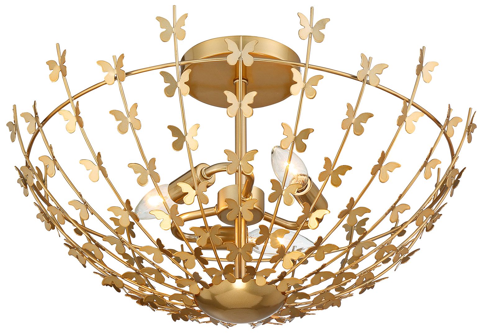 Image 5 Birch 3-Light Ceiling Light in Burnished Brass more views