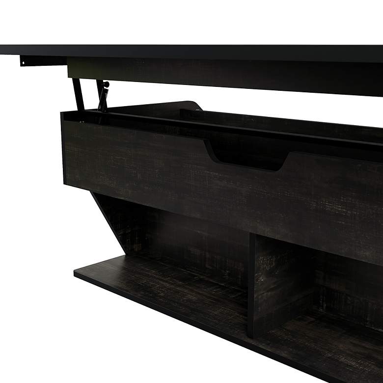 Image 4 Birch 44 1/2" Wide Reclaimed Black Oak Lift-Top Coffee Table more views