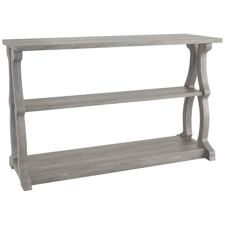 Image 2 Birch 47 1/4" Wide Vintage Gray Oak 2-Shelf Console Table
