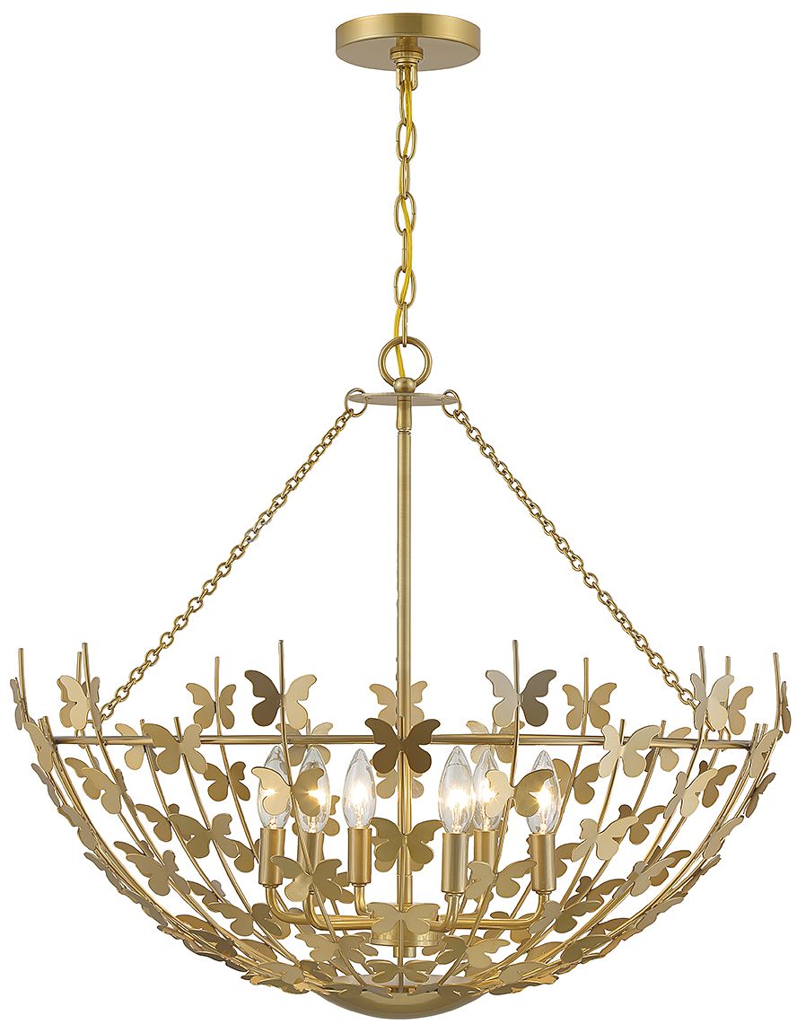 Birch 6-Light Pendant in Burnished Brass