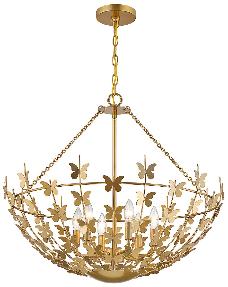 Image 7 Birch 6-Light Pendant in Burnished Brass more views