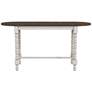 Birch 71" Wide Walnut Antique White Counter Height Table