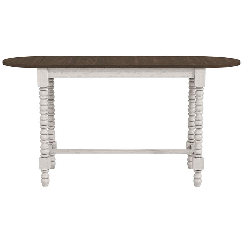 Image 2 Birch 71" Wide Walnut Antique White Counter Height Table