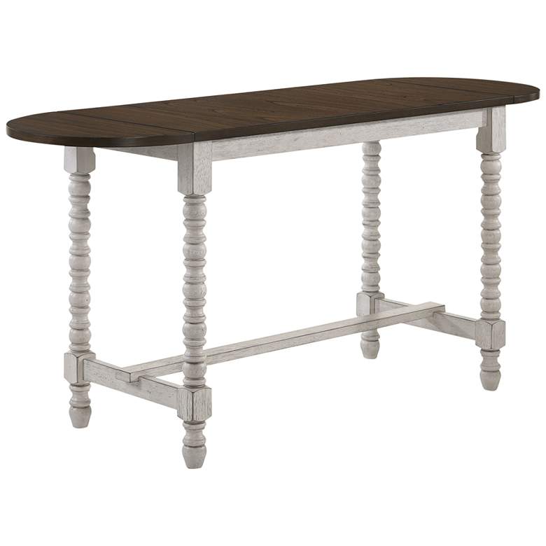 Image 4 Birch 71" Wide Walnut Antique White Counter Height Table more views