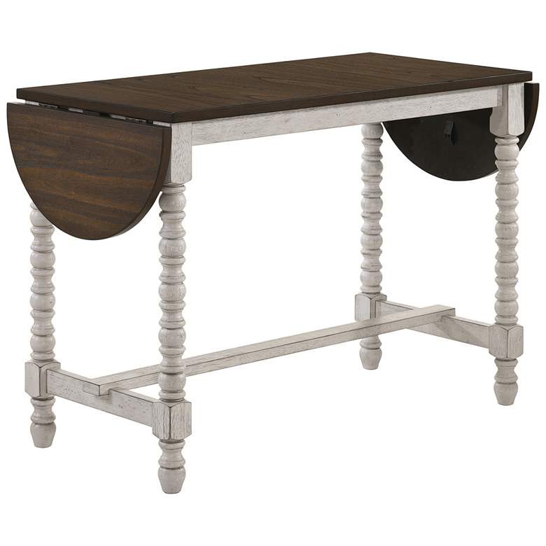 Image 5 Birch 71" Wide Walnut Antique White Counter Height Table more views